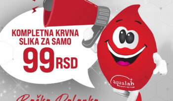 Specijalna akcija u Aqualab laboratoriji Bačka Palanka! Kompletna krvna slika za samo 99 RSD. Posetite nas u Family Medica centru u Kralja Petra I 28.